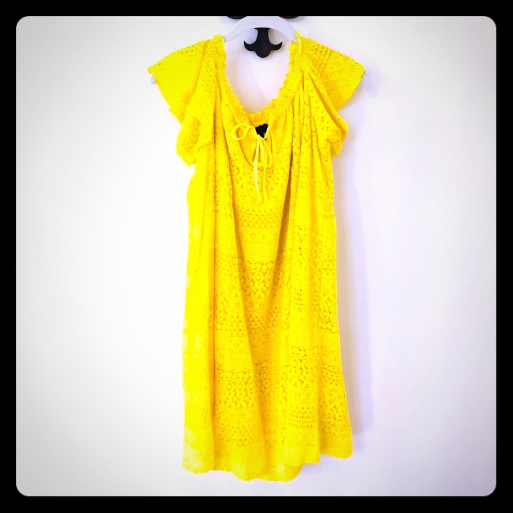 TOPSHOP Yellow Lace Dress